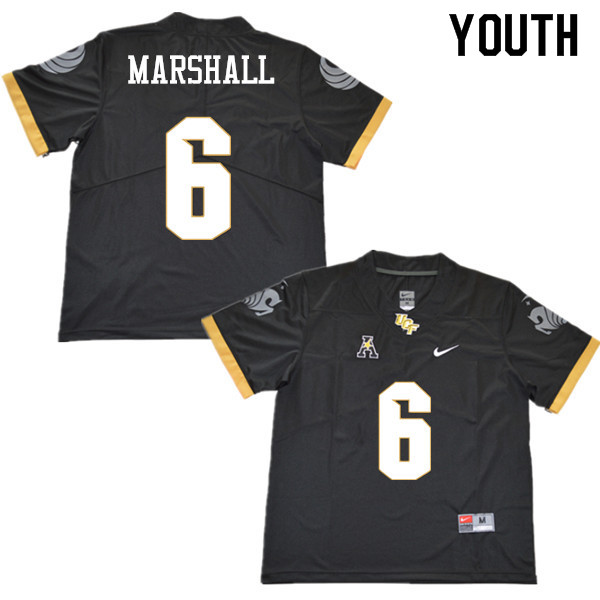 Youth #6 Brandon Marshall UCF Knights College Football Jerseys Sale-Black - Click Image to Close